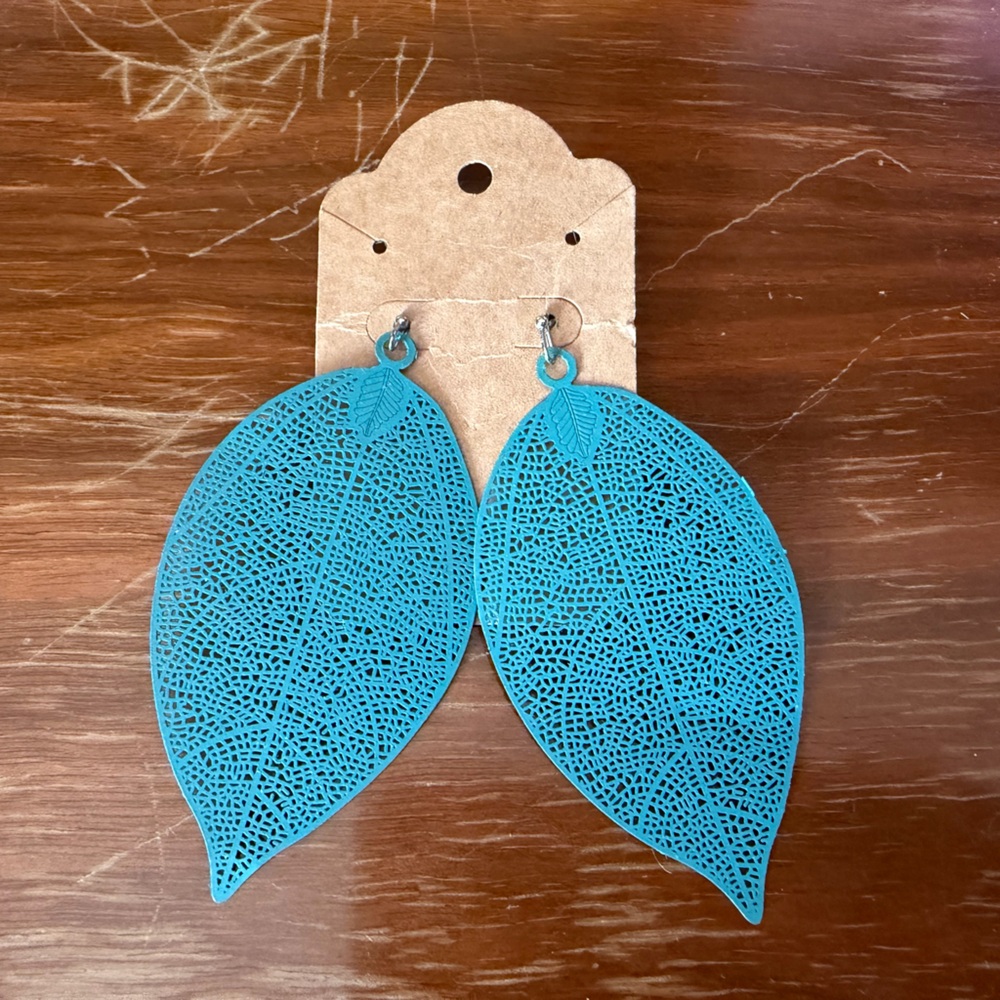 Maurices Turquoise Leaf Drop Earrings